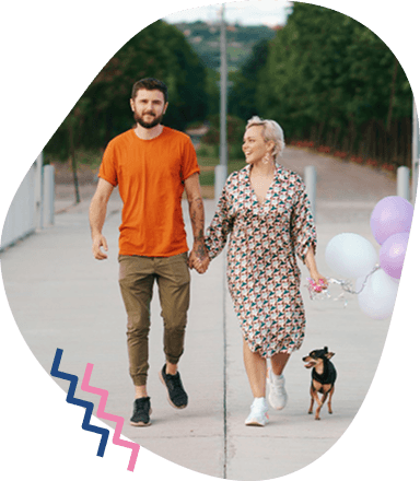Family with dog